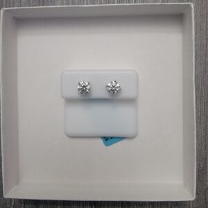 Dazzling Silver Moissanite Crystal Earrings